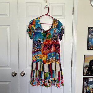 Jam's World boutique babydoll dress, vintage circa late 1990's, size XL